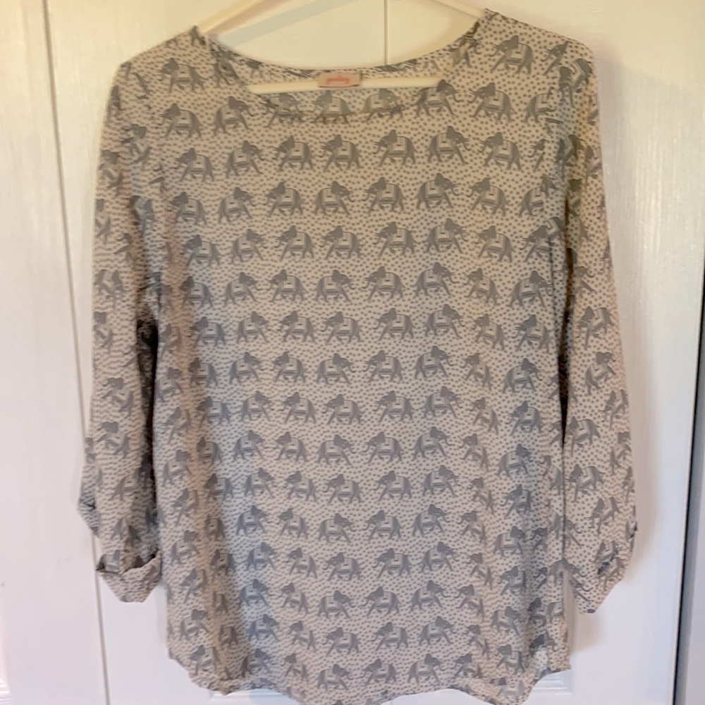Flowy elephant print blouse